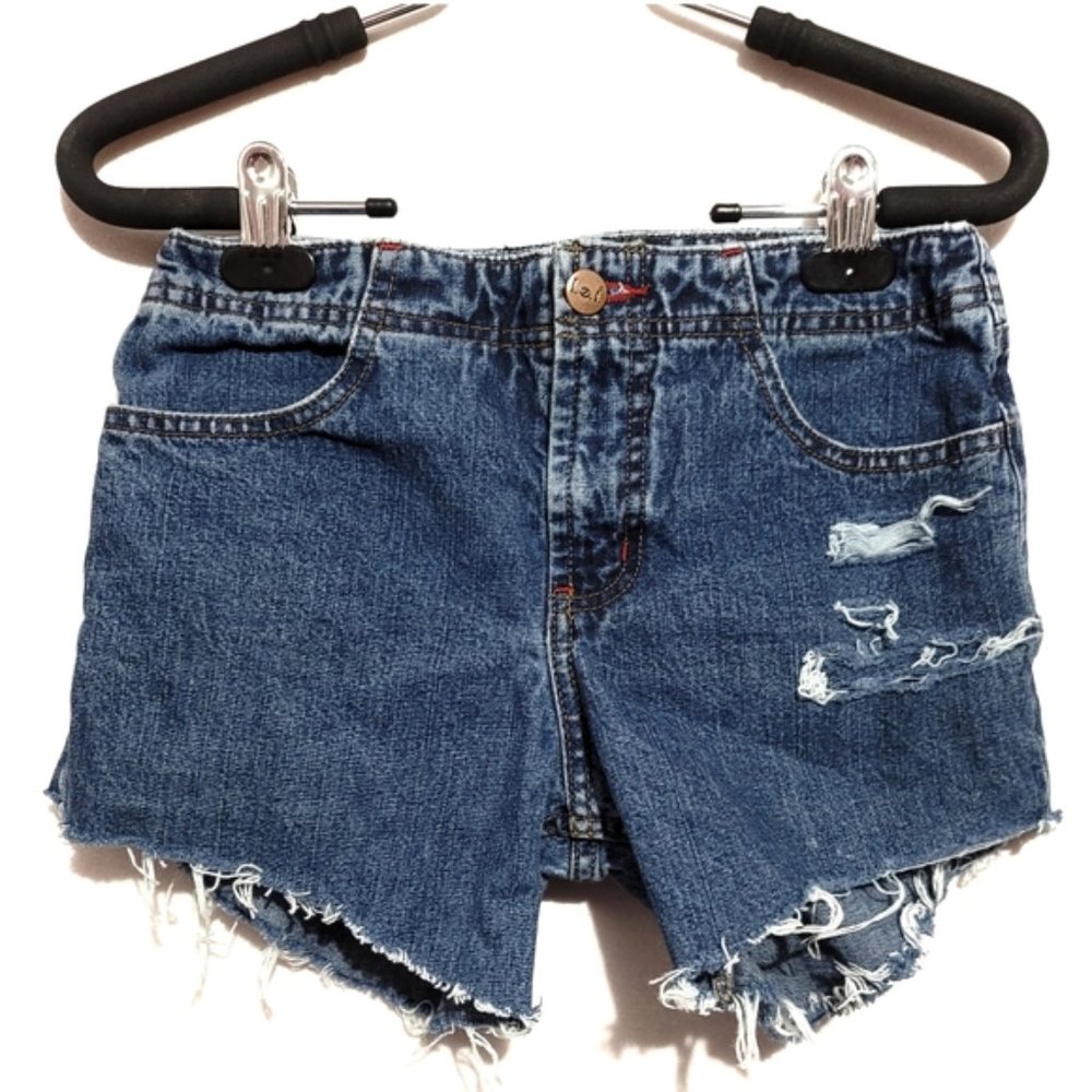 vtg lei dark wash cut off jean shorts size 3 vinta - Picture 4 of 11